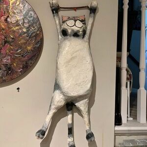 Super unique paper mache cat